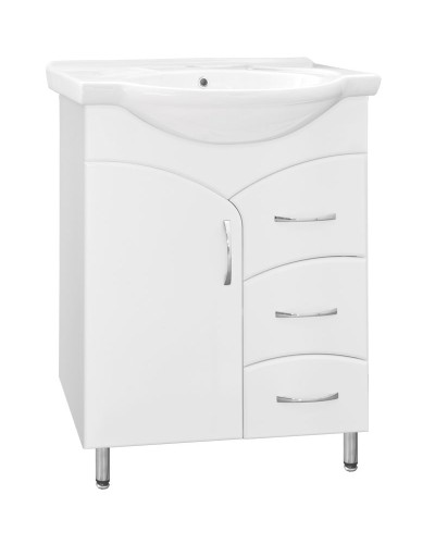 Тумба под раковину Style Line Эко Стандарт 22 Байкал 65 Белый глянец