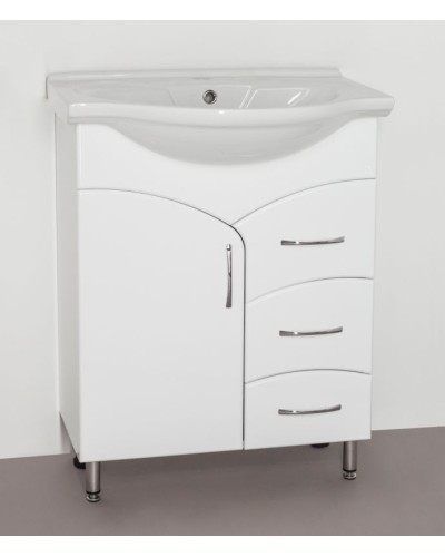 Тумба под раковину Style Line Эко Стандарт 22 Байкал 65 Белый глянец