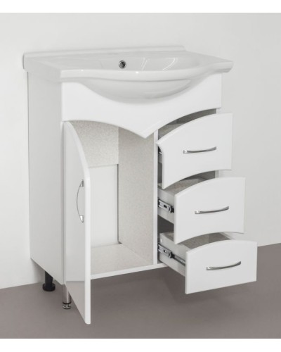 Тумба под раковину Style Line Эко Стандарт 22 Байкал 65 Белый глянец