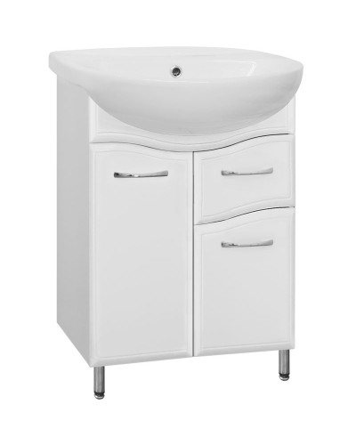 Тумба под раковину Style Line Эко Волна 11 Антик 55 Белый глянец