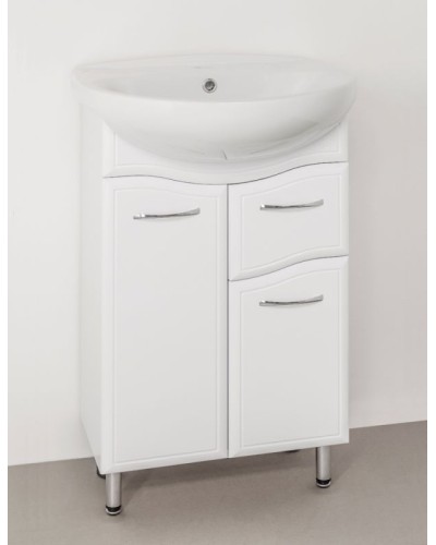 Тумба под раковину Style Line Эко Волна 11 Антик 55 Белый глянец