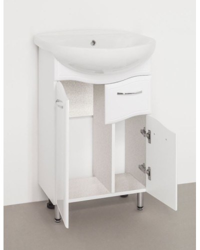 Тумба под раковину Style Line Эко Волна 11 Антик 55 Белый глянец