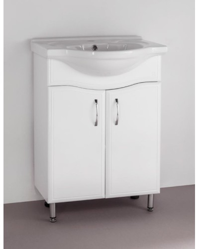 Тумба под раковину Style Line Эко Волна 9 Байкал 60 Белый глянец