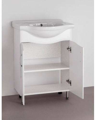 Тумба под раковину Style Line Эко Волна 9 Байкал 60 Белый глянец