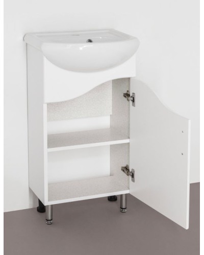 Тумба под раковину Style Line Эко Волна 2 Уют 45 Белый глянец