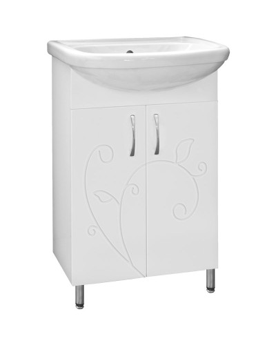 Тумба под раковину Style Line Эко Фьюжн 9 Уют 55 Белый глянец