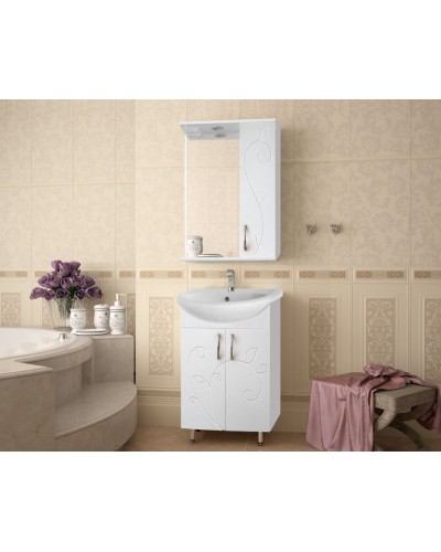 Тумба под раковину Style Line Эко Фьюжн 9 Уют 55 Белый глянец