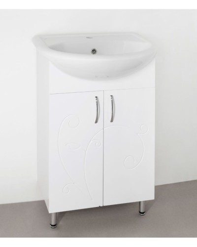 Тумба под раковину Style Line Эко Фьюжн 9 Уют 55 Белый глянец