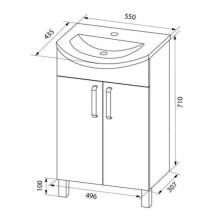 Тумба с раковиной белый глянец 55 см IDDIS Optima Home OPH55WFi95K
