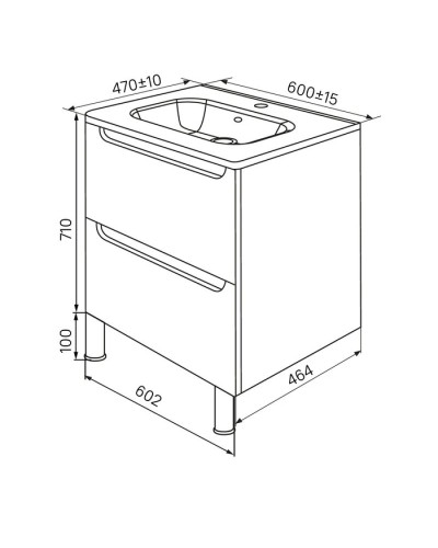 Тумба с раковиной белый глянец 60 см IDDIS Edifice EDI60WFi95K