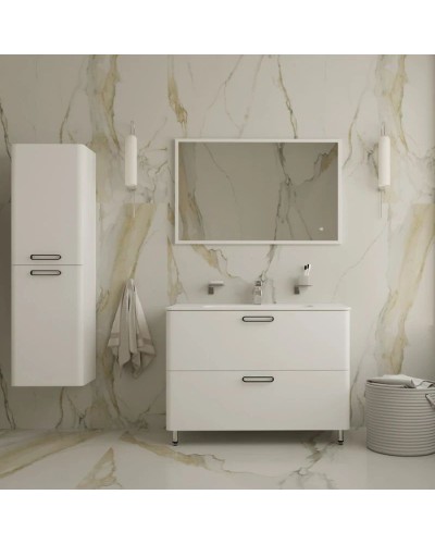 Тумба с раковиной белый глянец 100 см IDDIS Brick BRI10WFi95K