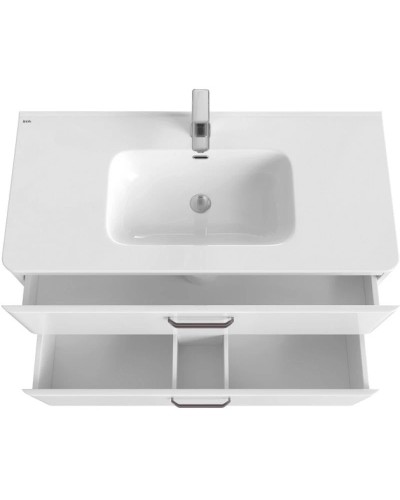 Тумба с раковиной белый глянец 100 см IDDIS Brick BRI10WFi95K