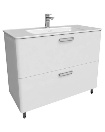 Тумба с раковиной белый глянец 100 см IDDIS Brick BRI10WFi95K