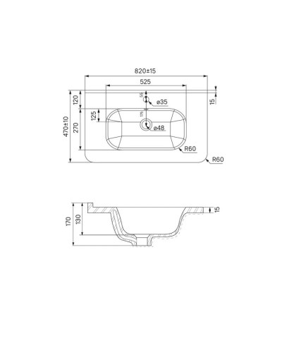 Тумба с раковиной белый глянец 82 см IDDIS Brick BRI80WFi95K