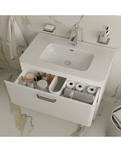 Тумба с раковиной белый глянец 82 см IDDIS Brick BRI80WFi95K