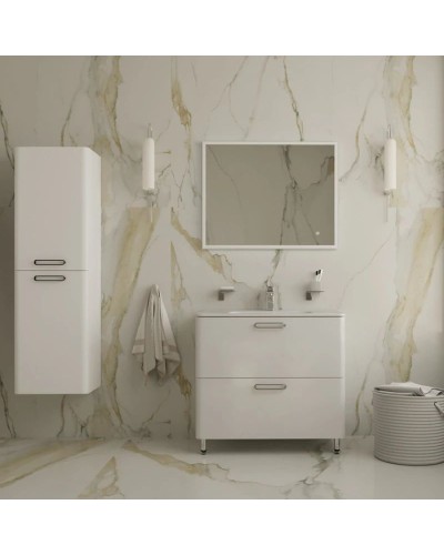 Тумба с раковиной белый глянец 82 см IDDIS Brick BRI80WFi95K