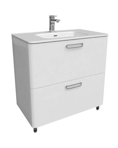 Тумба с раковиной белый глянец 82 см IDDIS Brick BRI80WFi95K