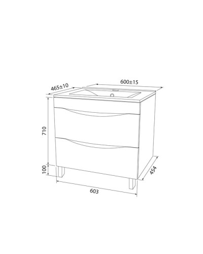 Тумба с раковиной белый 60,3 см IDDIS Cloud CLO60WFi95K