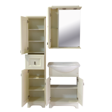 Лувр - 60 Тумба напольная, слоновая кость / раковина