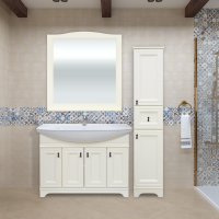 Лувр -105 Тумба напольная, слоновая кость / раковина