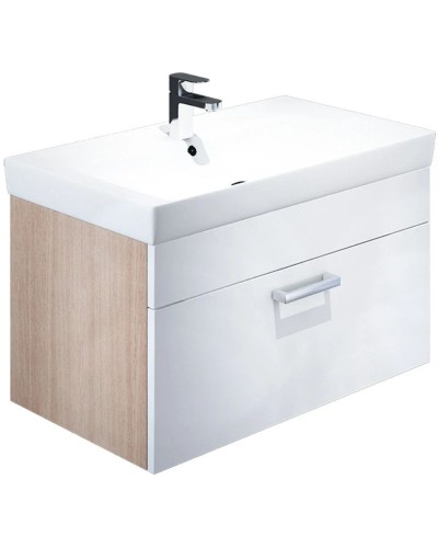 Тумба с раковиной белый глянец/дерево 80 см IDDIS Mirro MIR80W0i95K