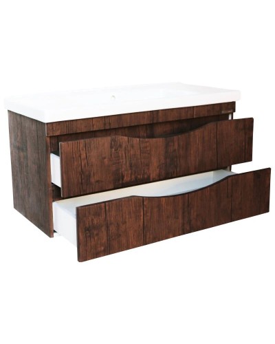 Тумба с раковиной орех 100,5 см Bellezza Санриса 4630117270438 + 4660018641259