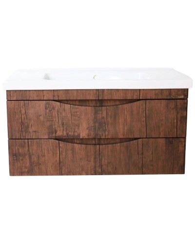 Тумба с раковиной орех 100,5 см Bellezza Санриса 4630117270438 + 4660018641259