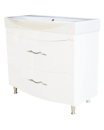 Тумба с раковиной белый глянец 103 см Bellezza Сесилия 4639718110013 + 4640021061800