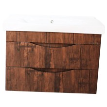 Тумба с раковиной орех 80,5 см Bellezza Санриса 4630113180434 + 4690311076878