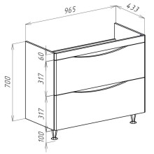 Тумба с раковиной орех 100,5 см Bellezza Санриса 4630117110437 + 4660018641259