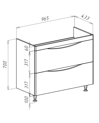 Тумба с раковиной орех 100,5 см Bellezza Санриса 4630117110437 + 4660018641259