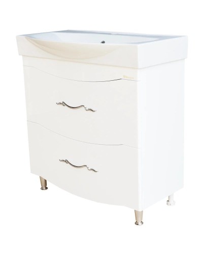 Тумба с раковиной белый глянец 86,5 см Bellezza Сесилия 4639714110017 + 4640021060780