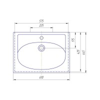 Лайм - 60 Тумба напольная  с 2 ящ. комбинированная / раковина