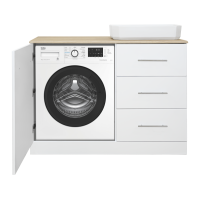 Респект -110 Тумба с 3 ящ. под стиральную машину правая (белая ПВХ/Дуб Тиссано) / раковина