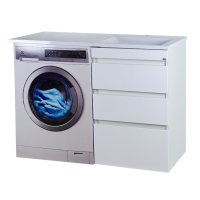 Фостер - 55 Тумба напольная 3 ящ. под стиральную машину, белая / раковина правая