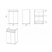 Фостер - 55 Тумба напольная прямая под стиральную машину/ раковина правая