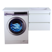 Фостер - 55 Тумба подвесная с 2 ящ. под стиральную машину, белая / раковина правая