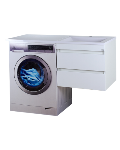 Фостер - 55 Тумба подвесная с 2 ящ. под стиральную машину, белая / раковина правая