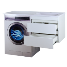 Фостер - 55 Тумба подвесная с 2 ящ. под стиральную машину, белая / раковина правая