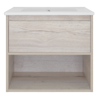 Дунай - 60 Тумба подвесная с 1 ящиком и нишей (цвет Дуб белый) / раковина