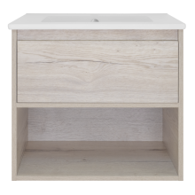 Дунай - 60 Тумба подвесная с 1 ящиком и нишей (цвет Дуб белый) / раковина