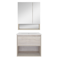 Дунай - 60 Тумба подвесная с 1 ящиком и нишей (цвет Дуб белый) / раковина