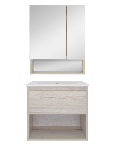 Дунай - 60 Тумба подвесная с 1 ящиком и нишей (цвет Дуб белый) / раковина