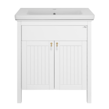 Адель - 60 Тумба прямая белая эмаль / раковина