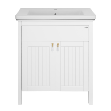 Адель - 60 Тумба прямая белая эмаль / раковина