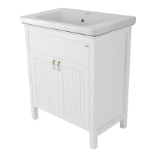 Адель - 70 Тумба прямая белая эмаль / раковина