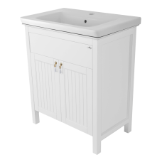 Адель - 70 Тумба прямая белая эмаль / раковина