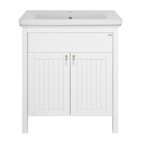 Адель - 70 Тумба прямая белая эмаль / раковина