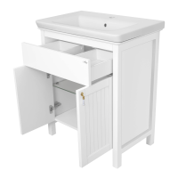 Адель - 70 Тумба прямая белая эмаль / раковина