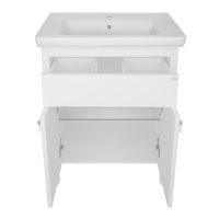 Адель - 70 Тумба прямая белая эмаль / раковина